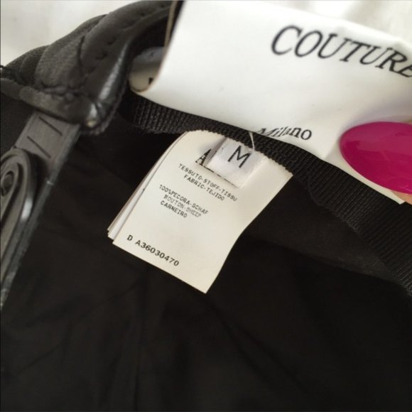 AUTH. MOSCHINO LOGO QUILTED LEATHER BASEBALL HAT main image 4